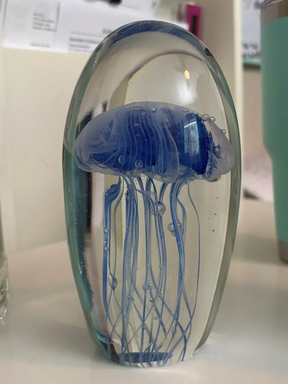 LED Jellyfish Glass Accent Lamp - Multicolor With One Large and One Mini